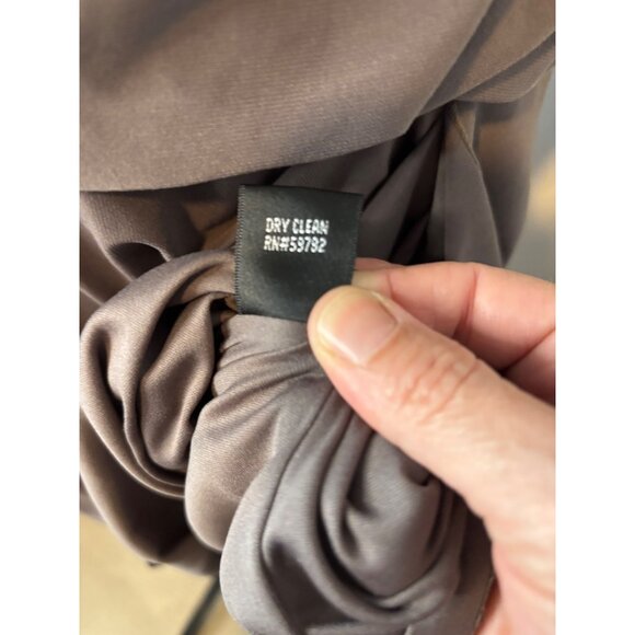 Adrianna Papell Womens Draped Cowl Neck Dress 14W Taupe Jersey - Picture 8 of 8